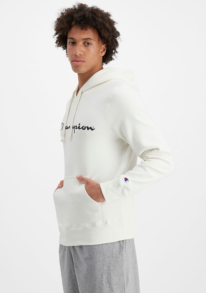 Champion Mens Script Hoodie Mascarpone