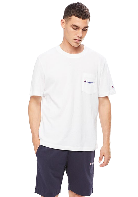 Champion Mens SPS Jersey Pocket Script Tee <br> AW43N BLK/WIT