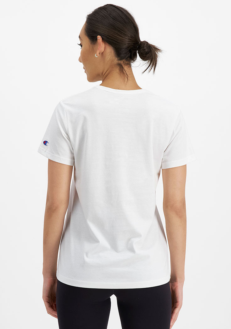 Champion Womens Ombre Script Short Sleeve Tee White <BR> CT8GN WIT