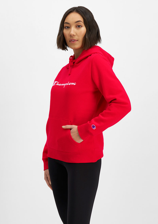 Champion Women’s Script Hoodie Vermillion Red