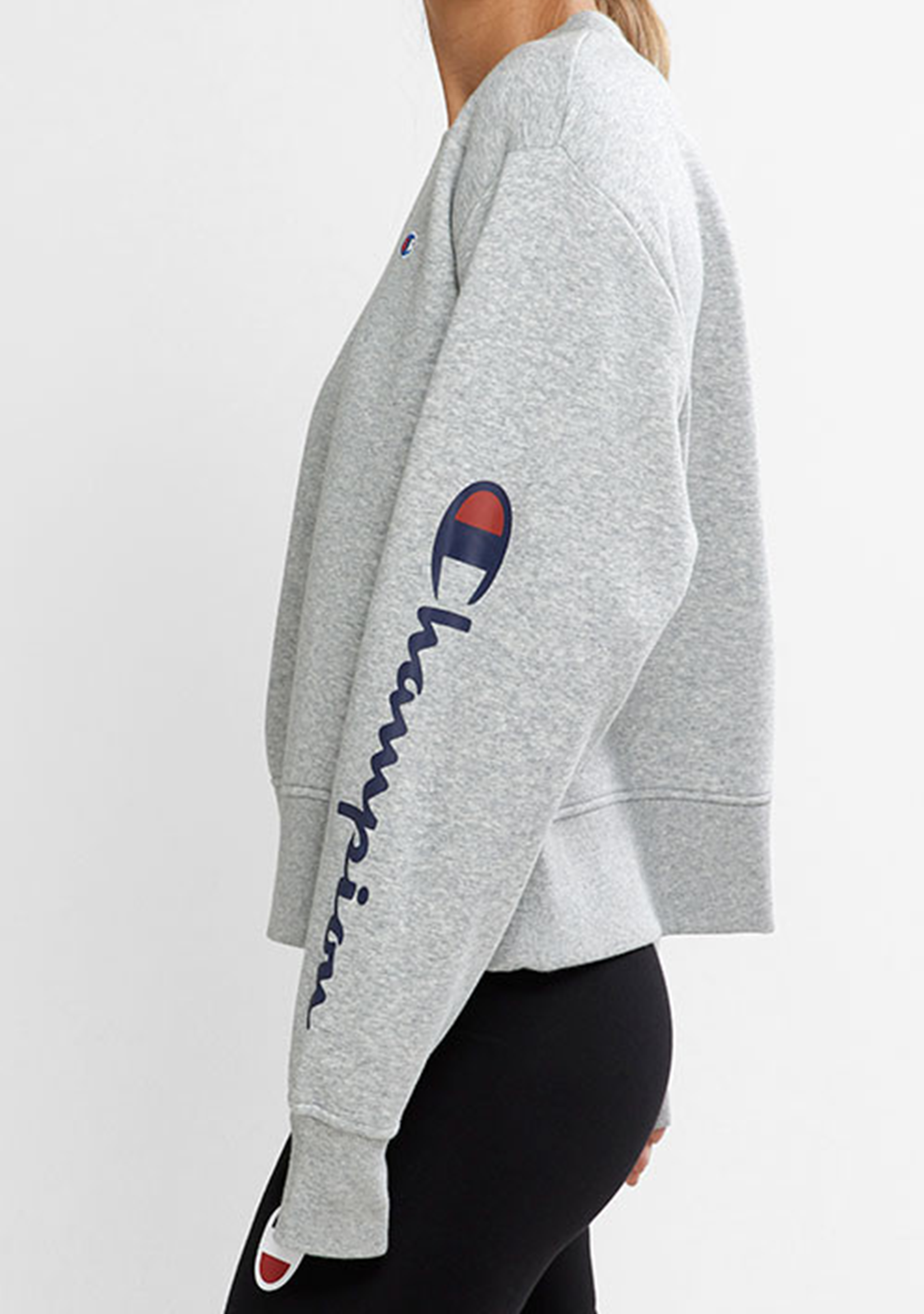 Champion Womens Sporty Graphic Crop Crew
