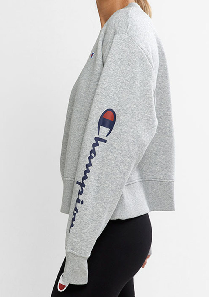 Champion Womens Sporty Graphic Crop Crew