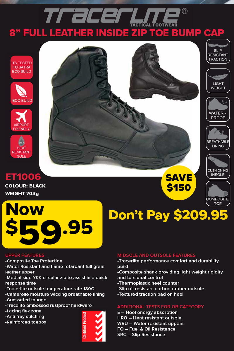 Tracerlite Men’s 8 Inch Composite Toe with Toe Bump
