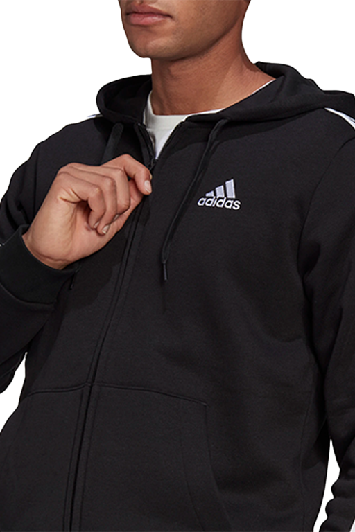 Adidas Men’s Essentials 3-Stripes Fleece Cut Full Zip Hoodie