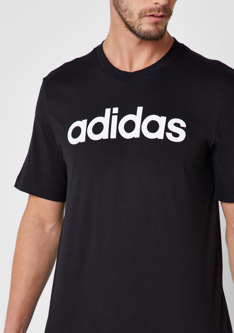 Adidas Mens Linear Logo Tee Black <BR> DU0404