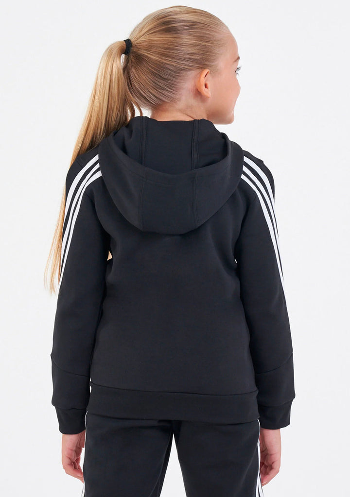 Adidas Girls Essentials 3 Stripe Full Zip Hoodie
