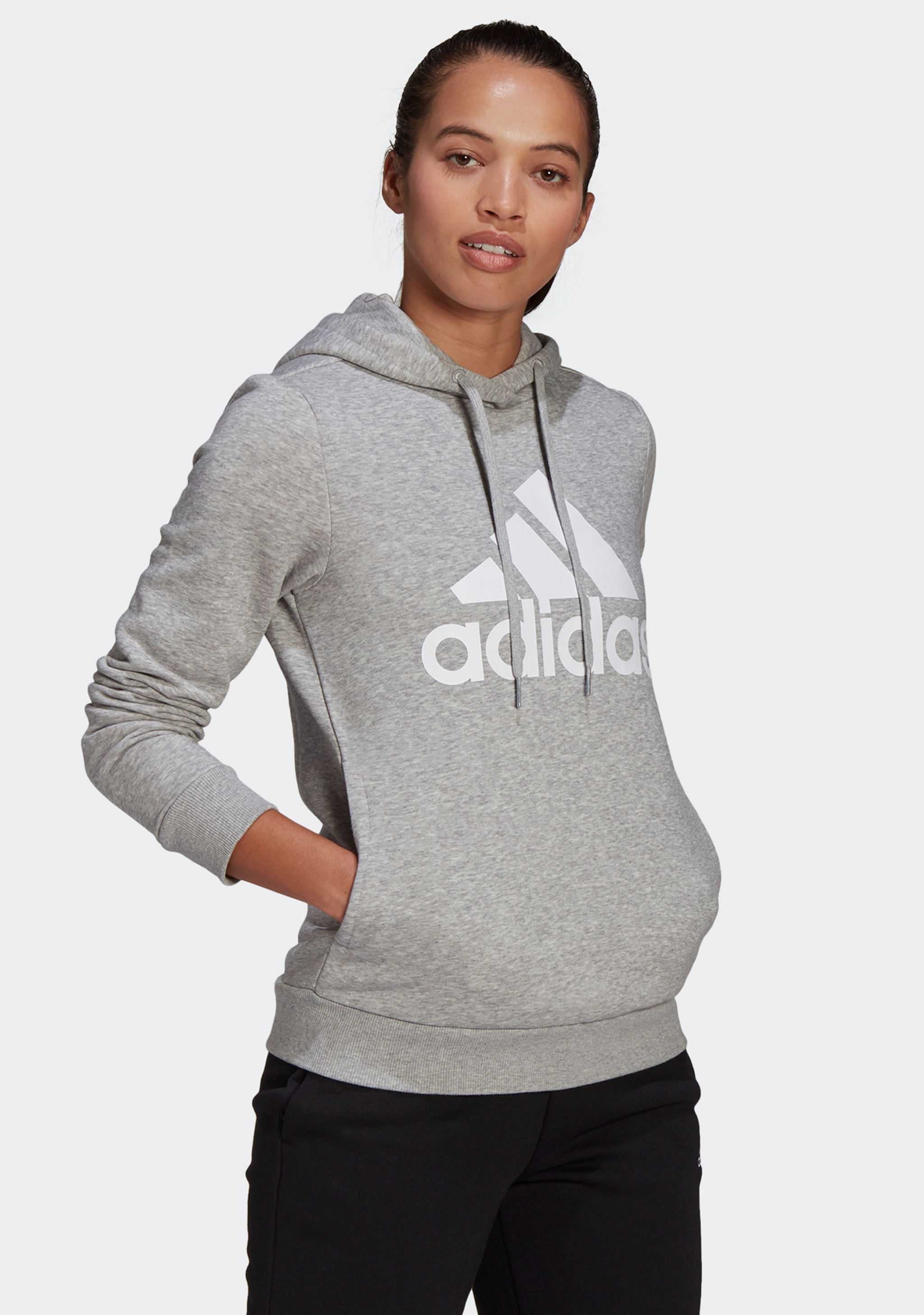 Adidas Women’s Essentials Relaxed Logo Hoodie Grey