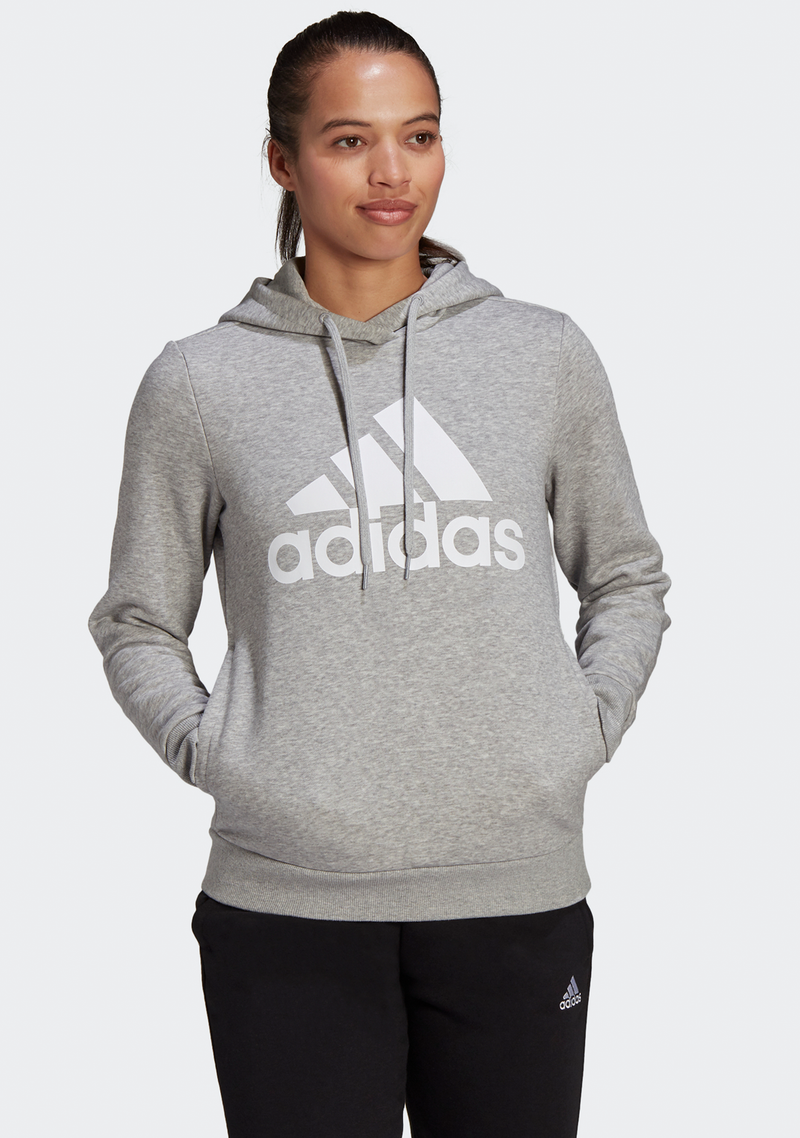 Adidas Womens Essentials Relaxed Logo Hoodie Grey <br> GL0719