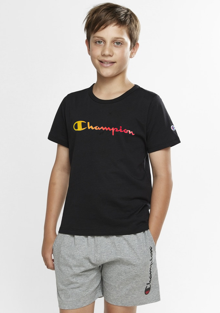 Champion Junior Ombre Script Tee Black