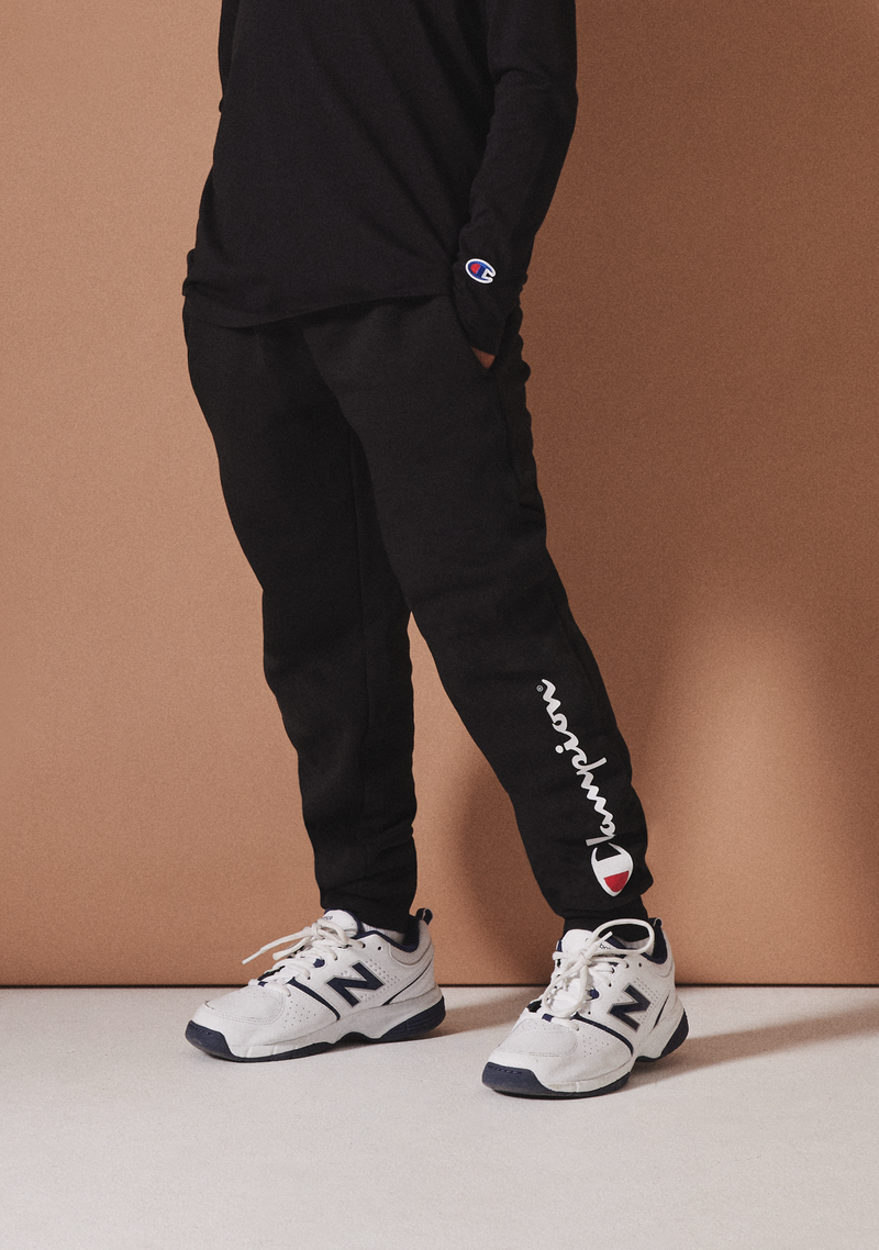 Champion Junior Script Cuff Pants <BR> KX93N BLK