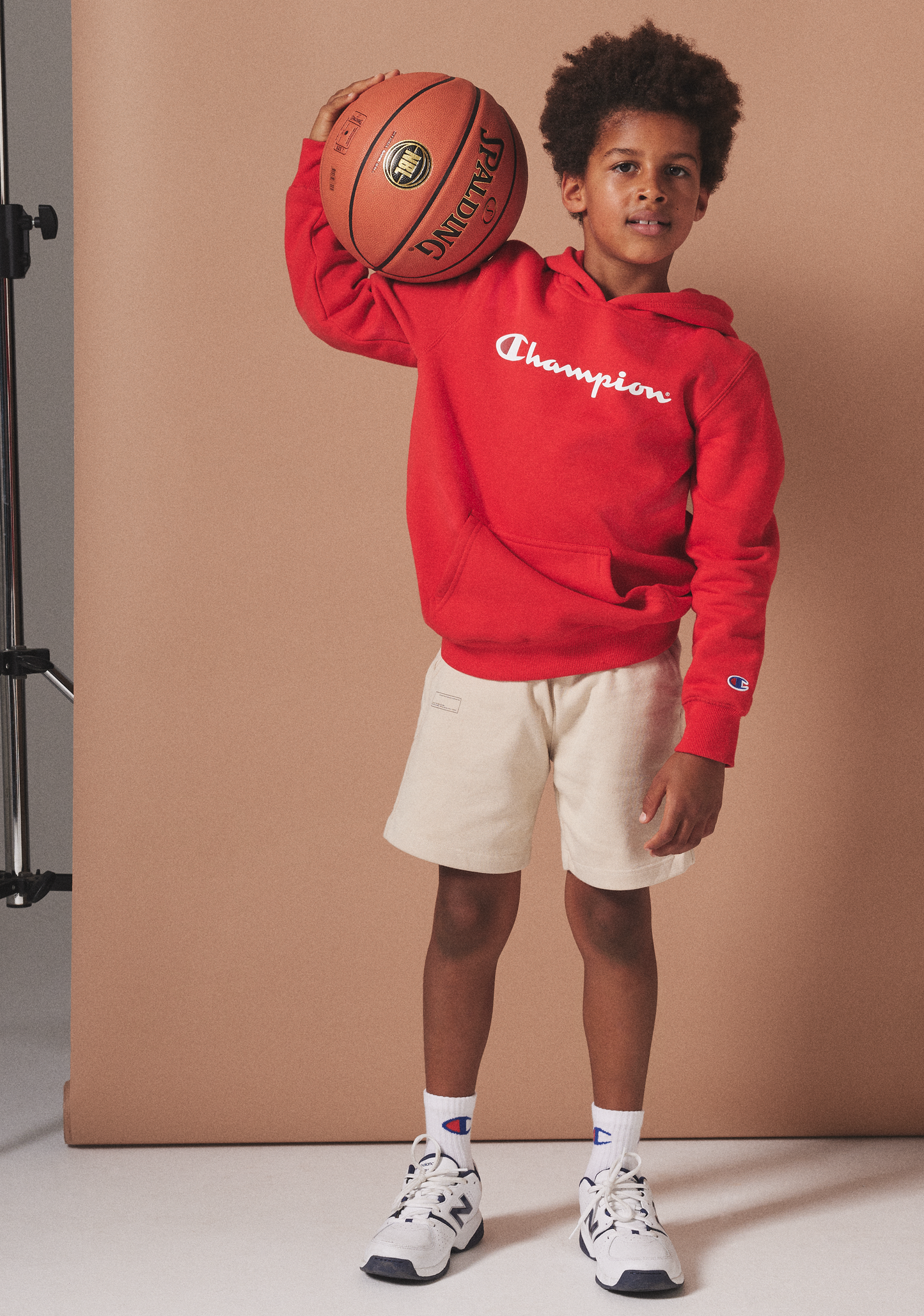 Champion Junior Script Hoodie Vermillion Red