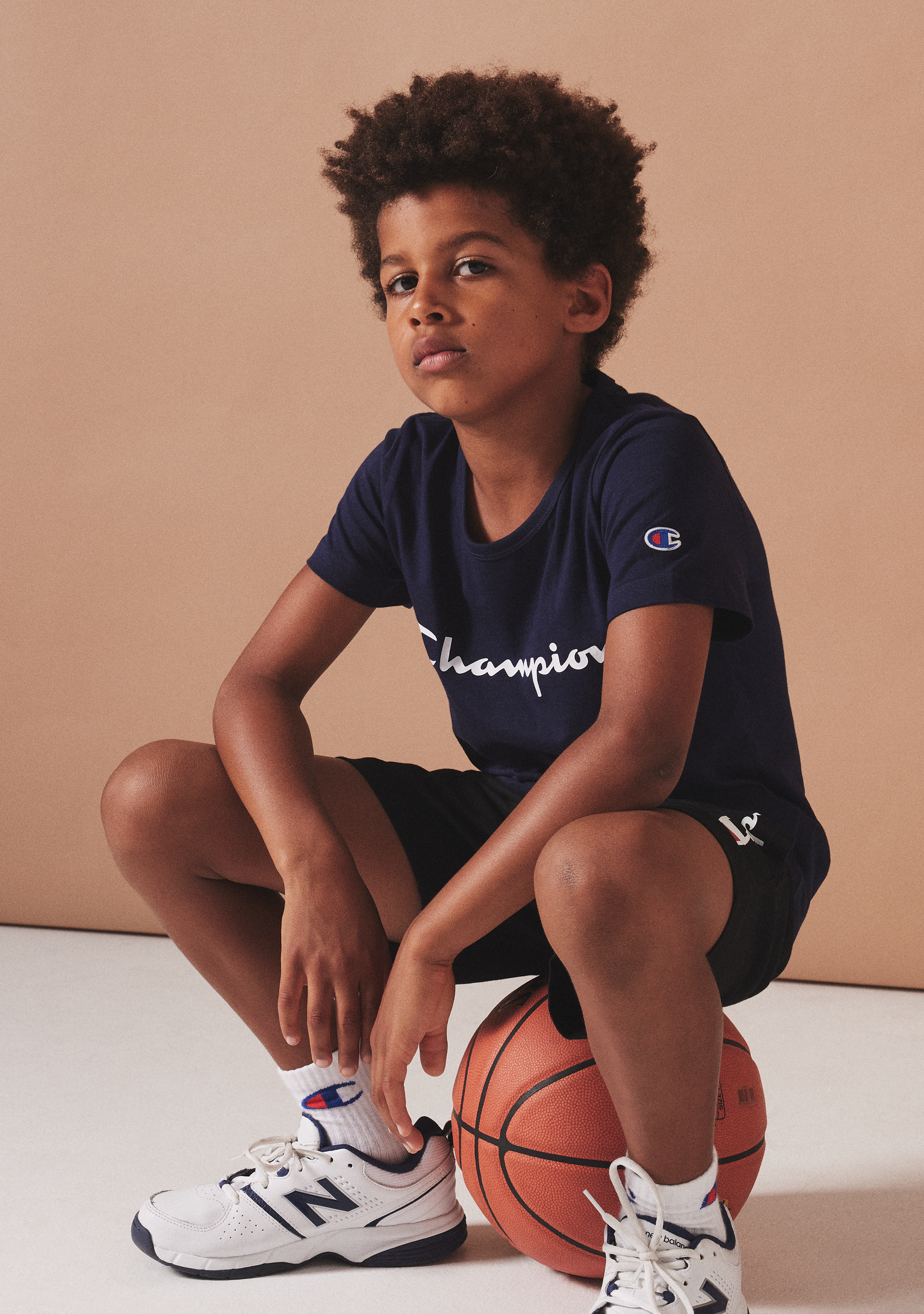 Champion Kids’ Script Short Sleeve Navy Tee