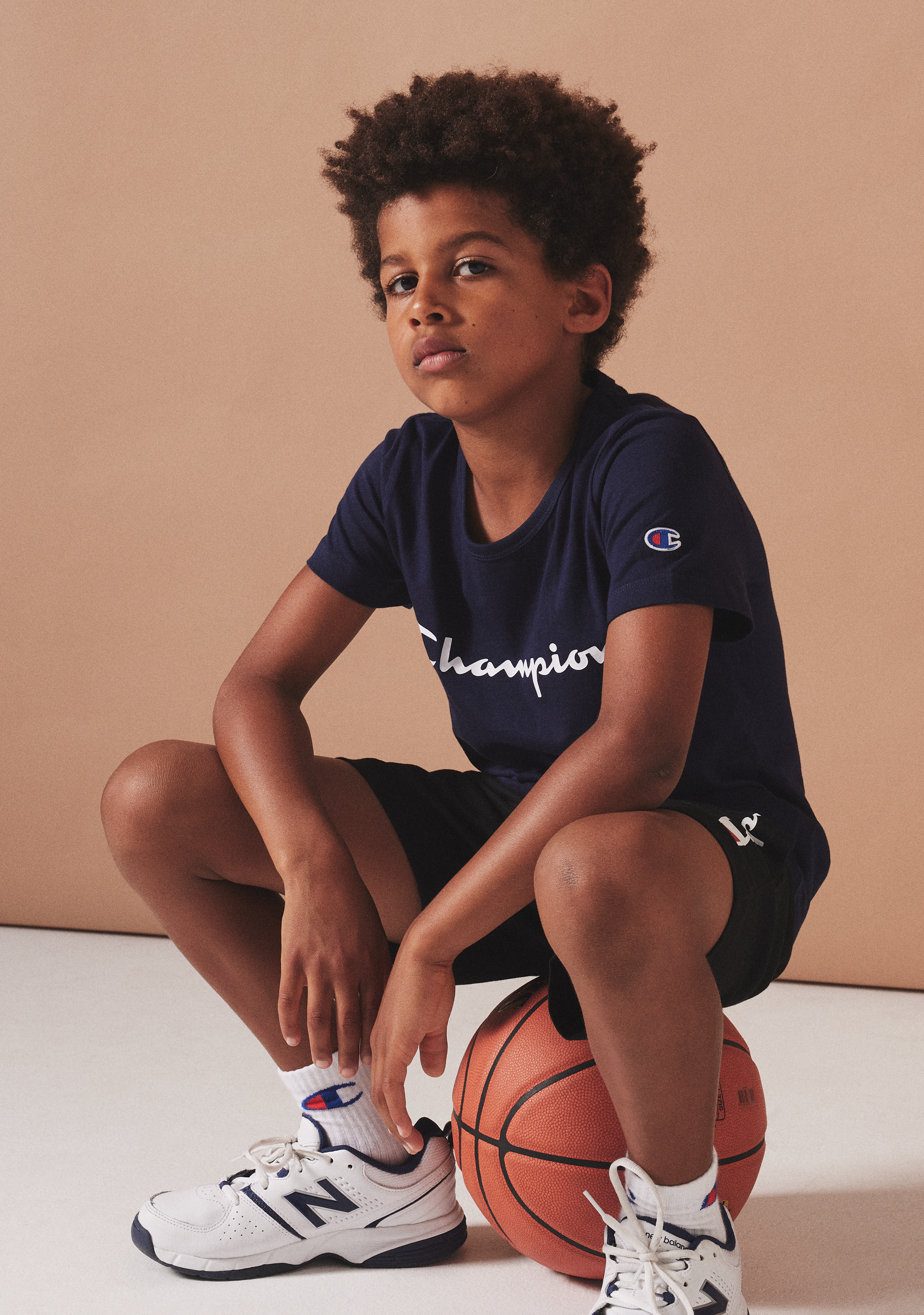 Champion Kids’ Script Short Sleeve Navy Tee