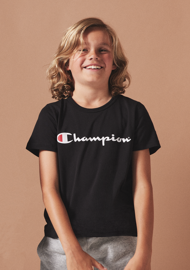 Champion Junior Script Tee <br> KXA8N BLK