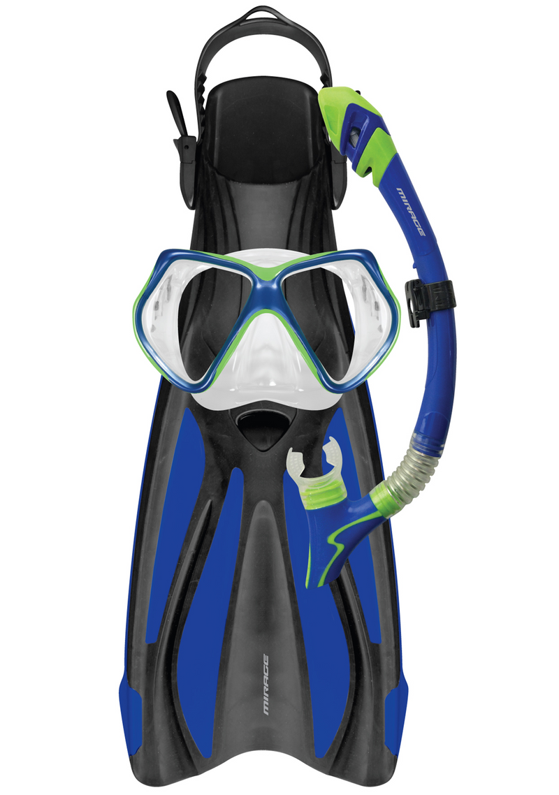 Mirage Adult Trinidad Dry Mask Snorkel and Fin Set <br> FSET-02