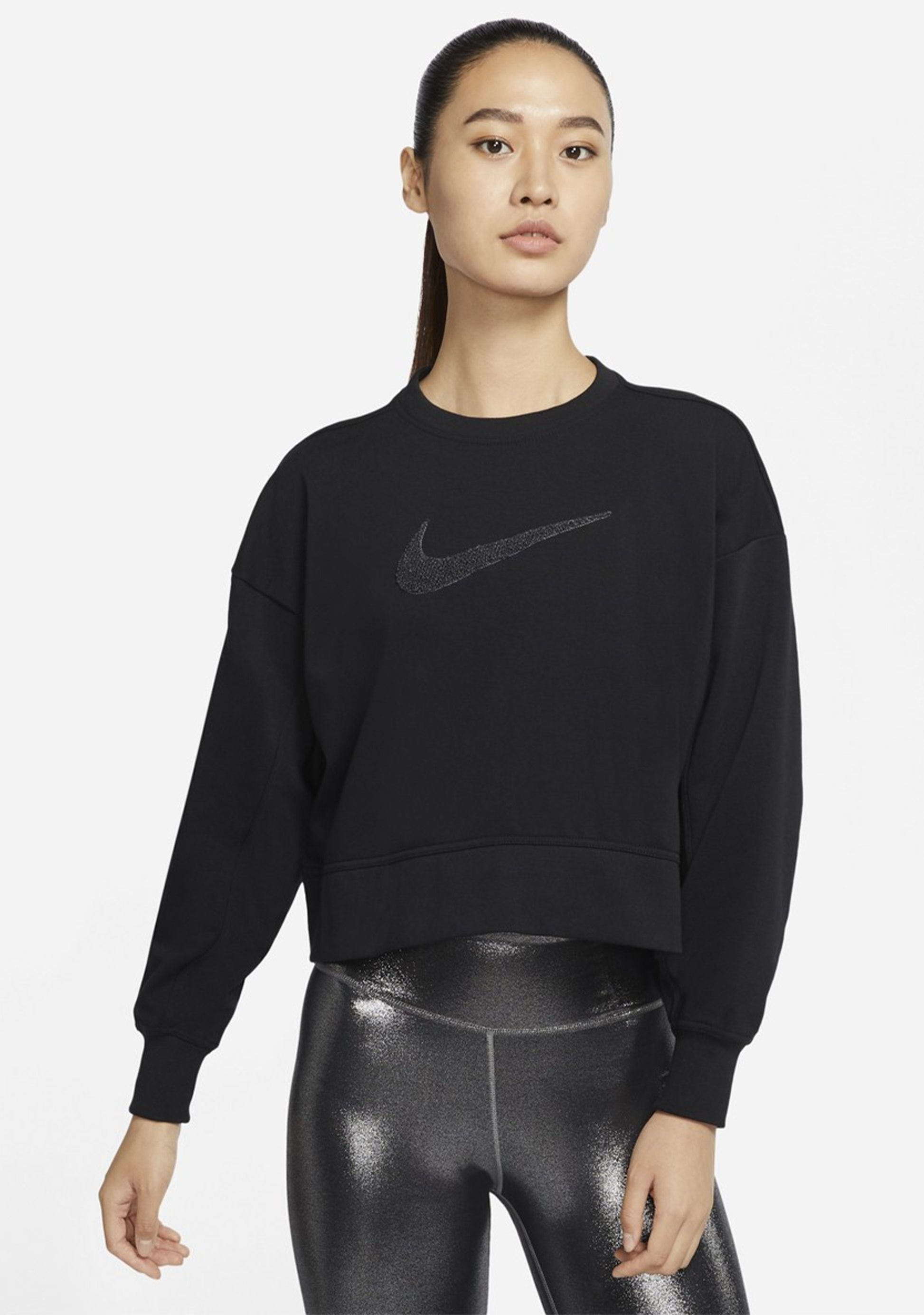NIKE WOMENS DRY-FIT GET FIT SWOOSH CREW