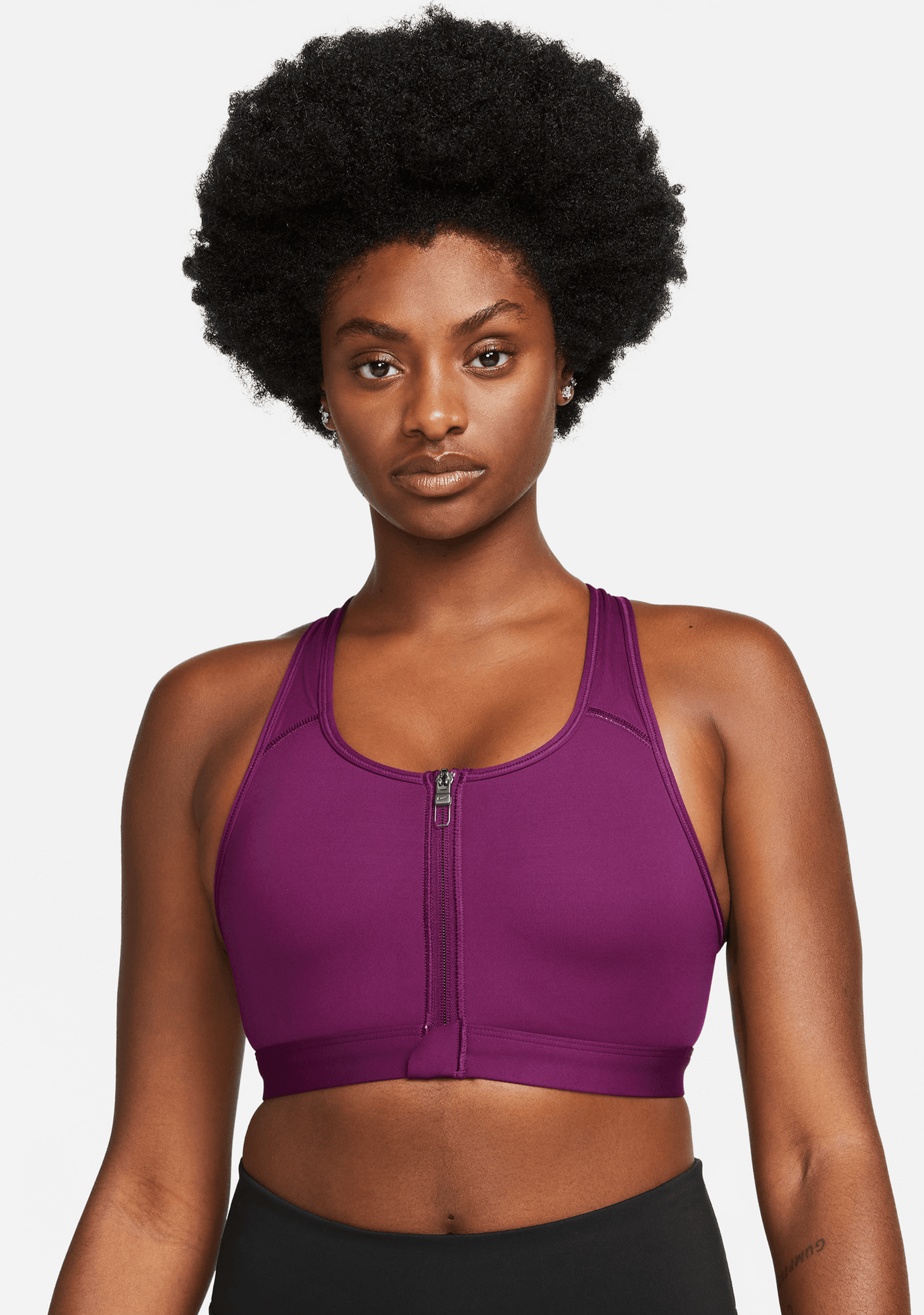 Nike Women's Dri-Fit Swoosh Zip Front Bra