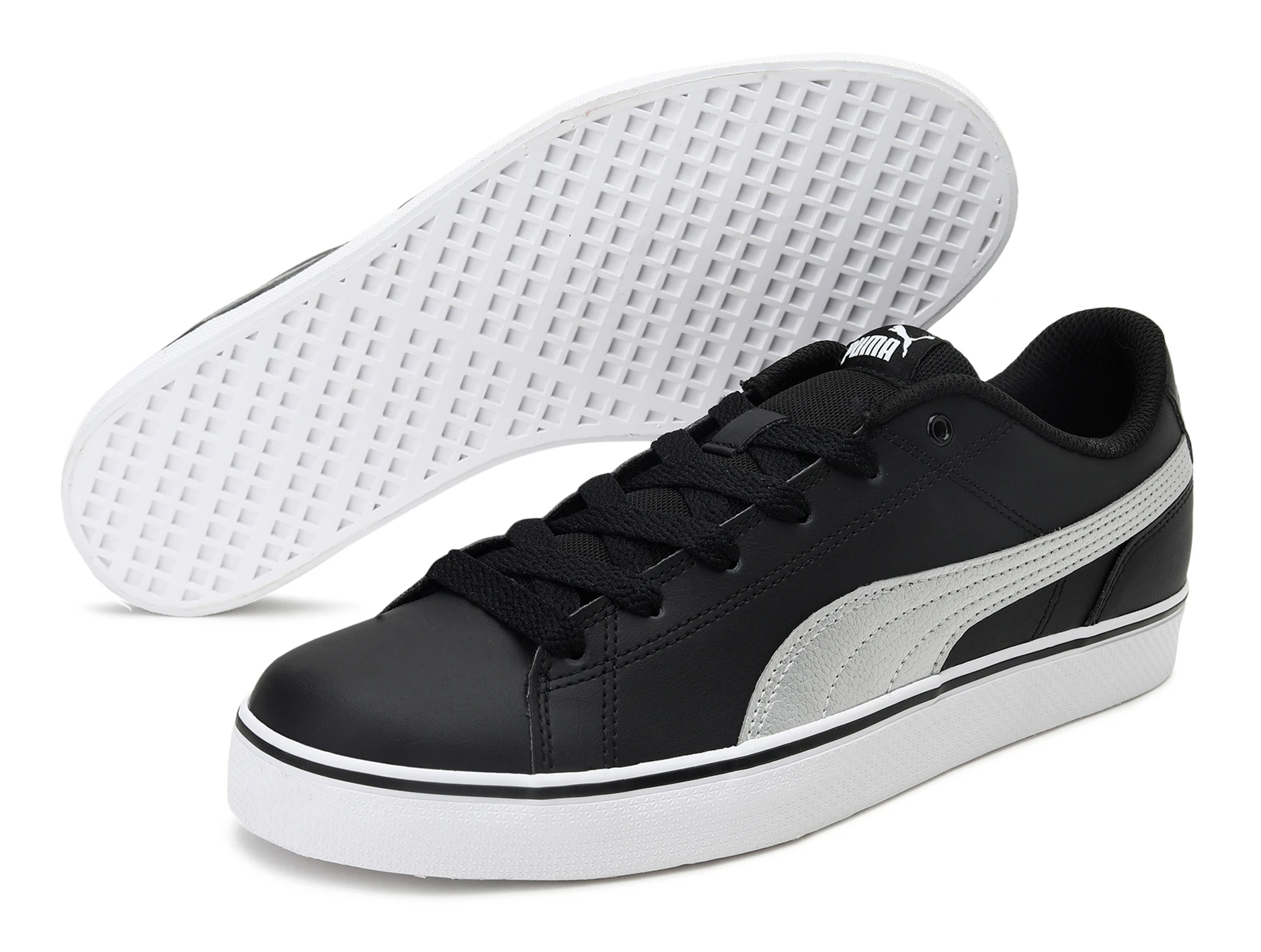 Puma Mens Court Point VULC V2 Black Silver 362946 11 Jim Kidd Sports