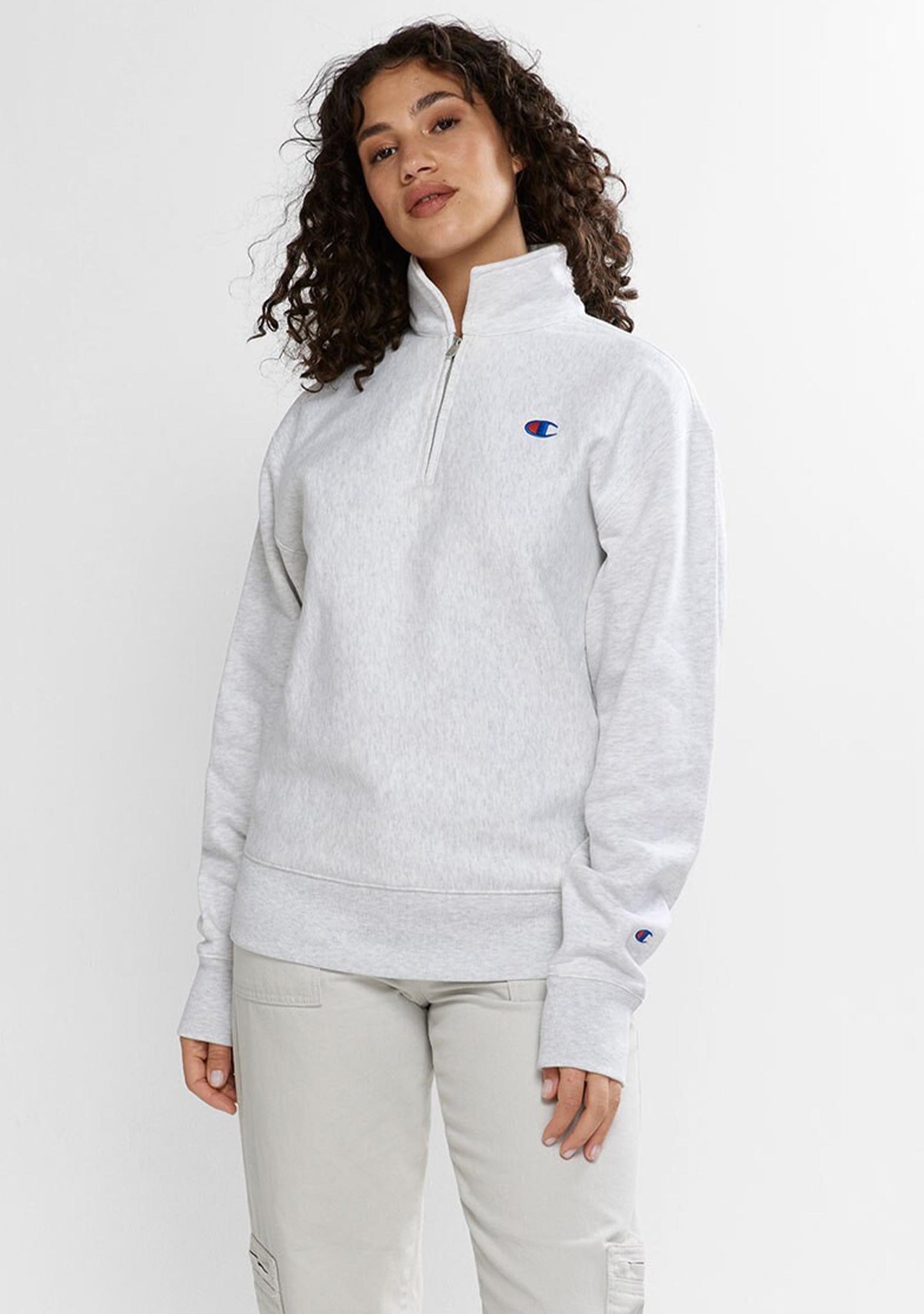 Champion Womens Reverse Weave Oversize Quarter Zip <BR> CTEDA1 429