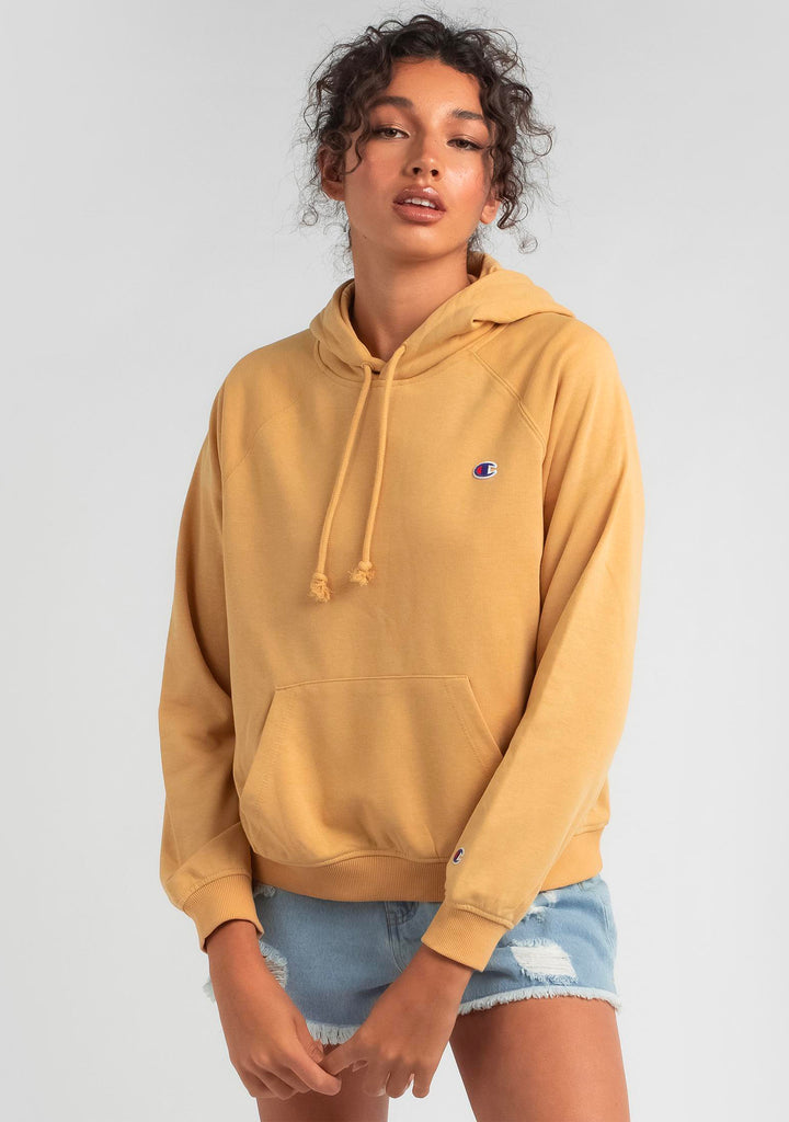 Champion Women's French Terry Script Hoodie Mustard