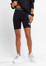 Champion Womens Script Logo Bike Shorts Black <BR> CUM3N BLK