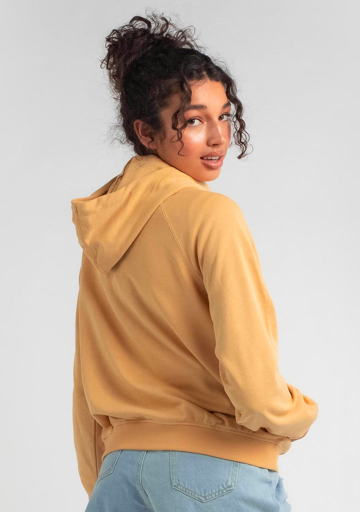 Champion Women's French Terry Script Hoodie Mustard