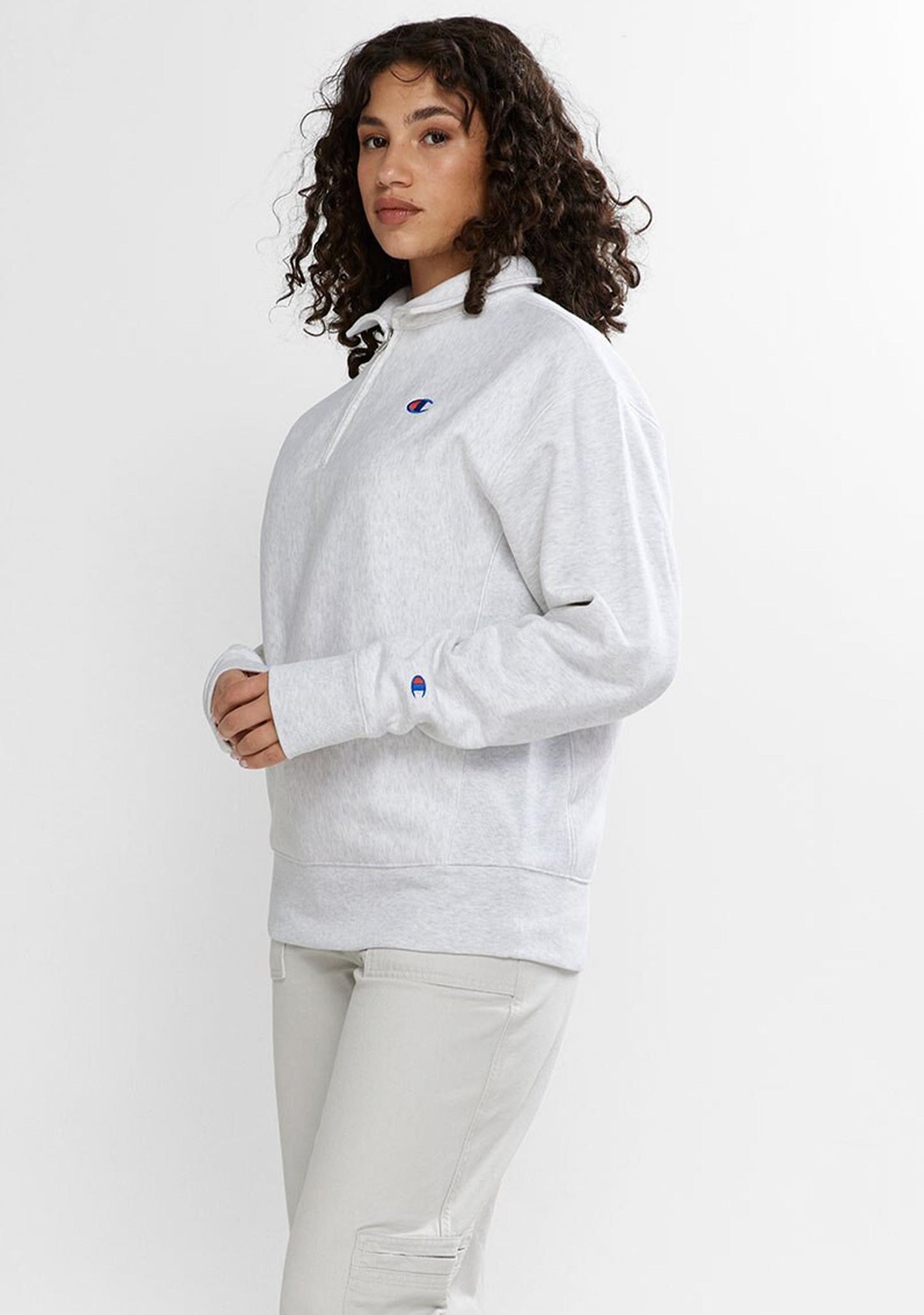 Champion Womens Reverse Weave Oversize Quarter Zip <BR> CTEDA1 429
