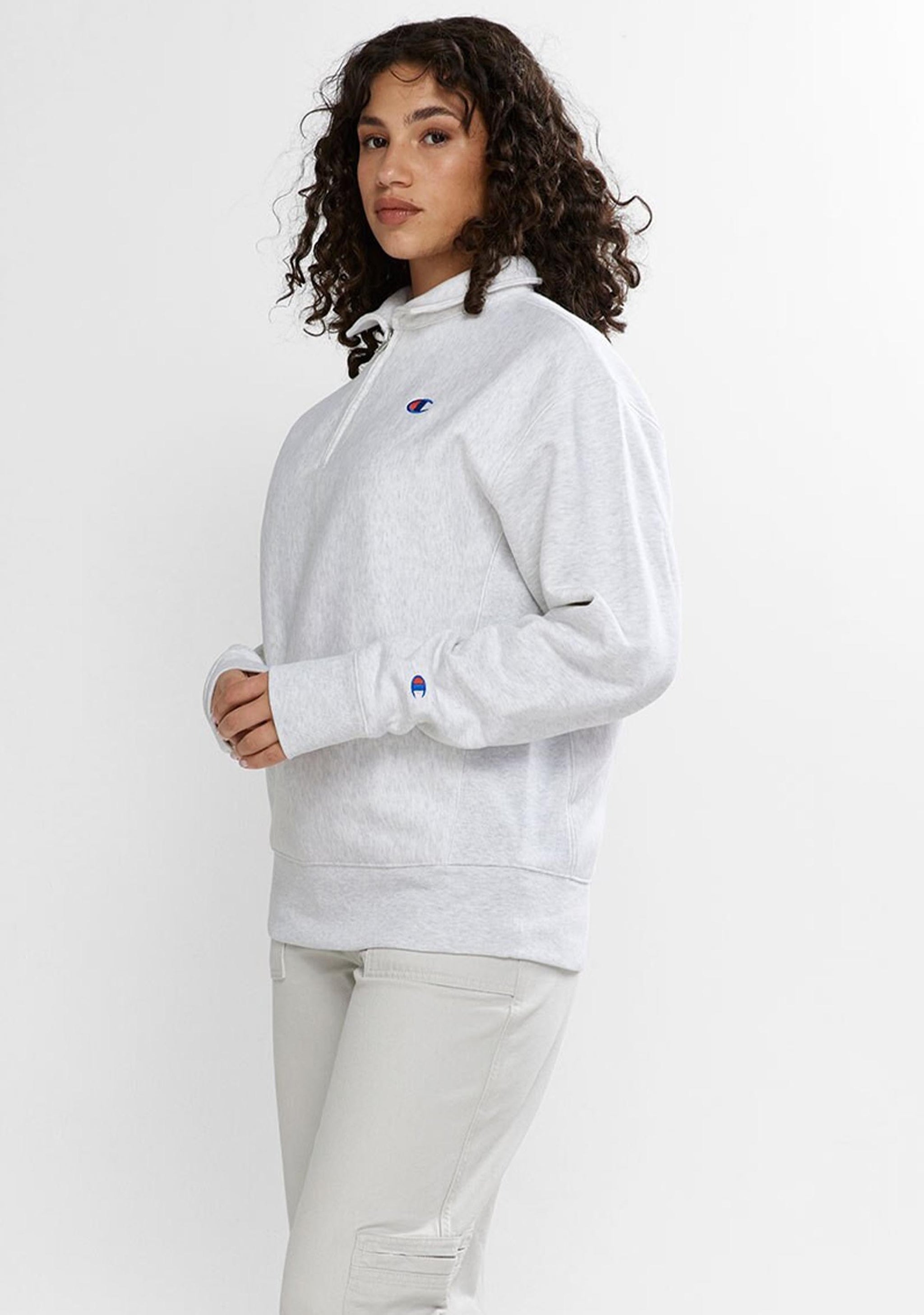 Champion Womens Reverse Weave Oversize Quarter Zip <BR> CTEDA1 429