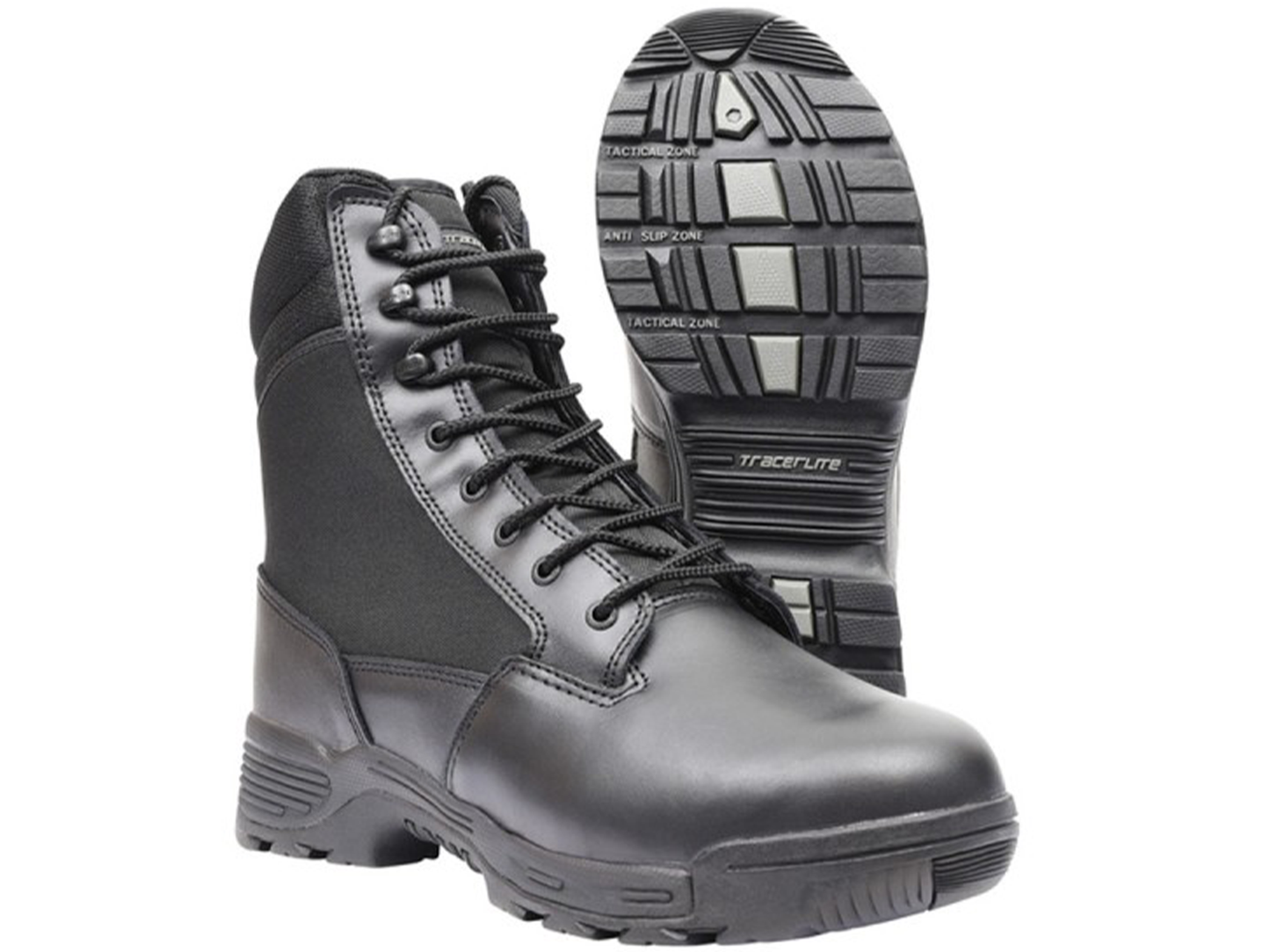 Tracerlite Men’s 8 Inch Leather Cordura Side Zip Boots