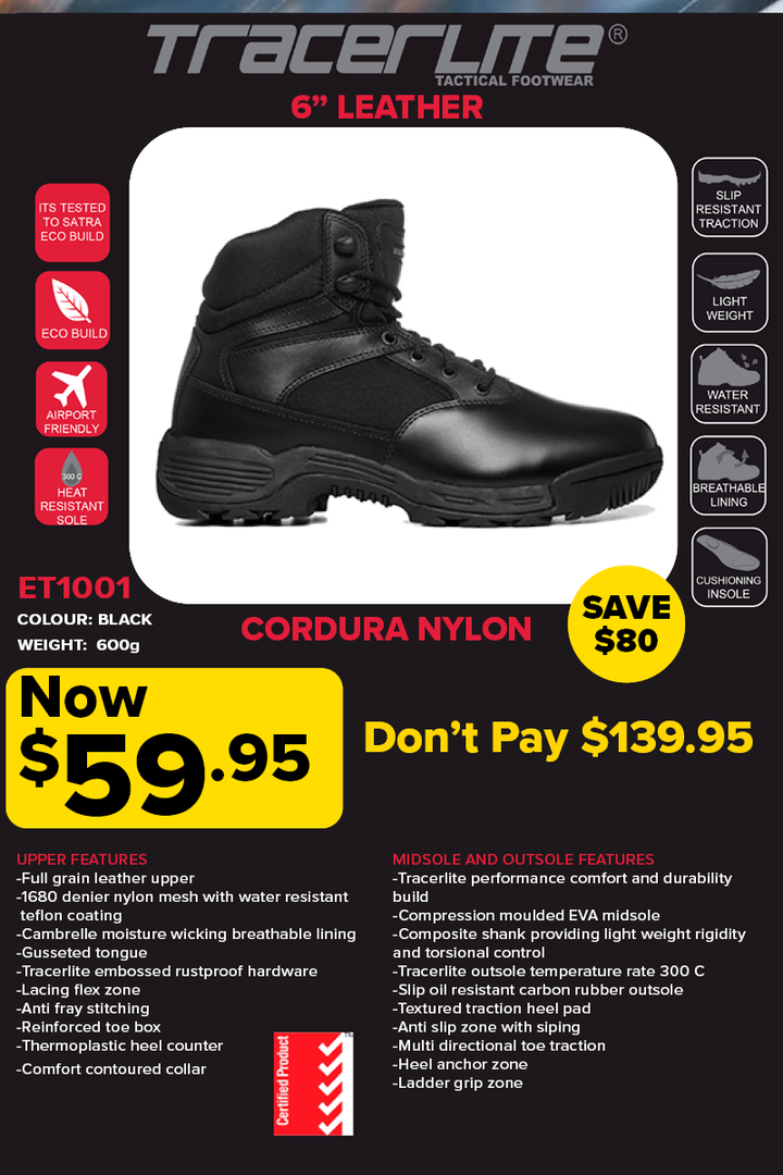 Tracerlite Men’s 6 Inch Leather Cordura Boots