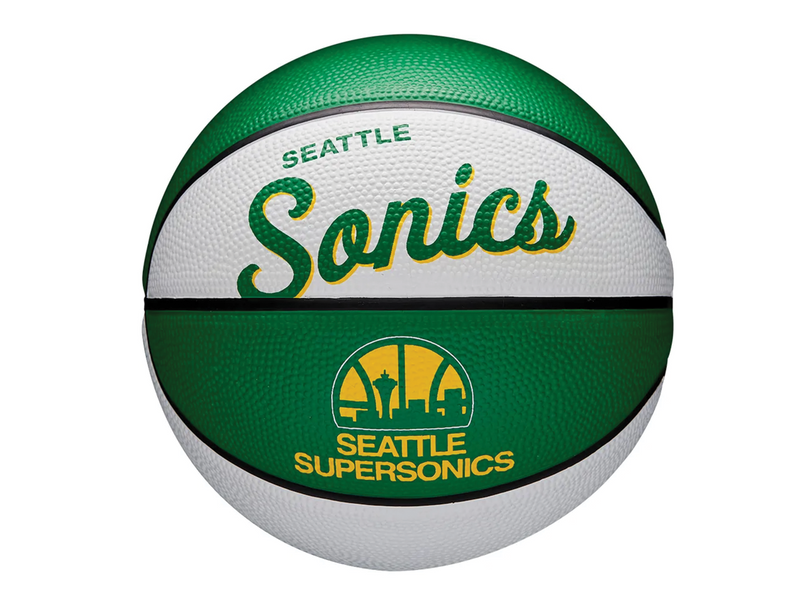 Wilson NBA Team Mini Retro Seattle Supersonics Basketball <br> WTB3200XBSEA