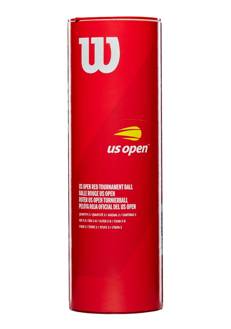 Wilson US Open Red Tournament Tennis 3-Ball Can <br> WRT137600