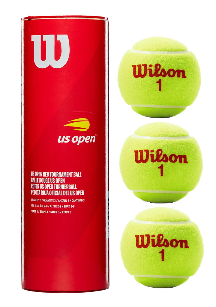 Wilson US Open Red Tournament Tennis 3-Ball Can