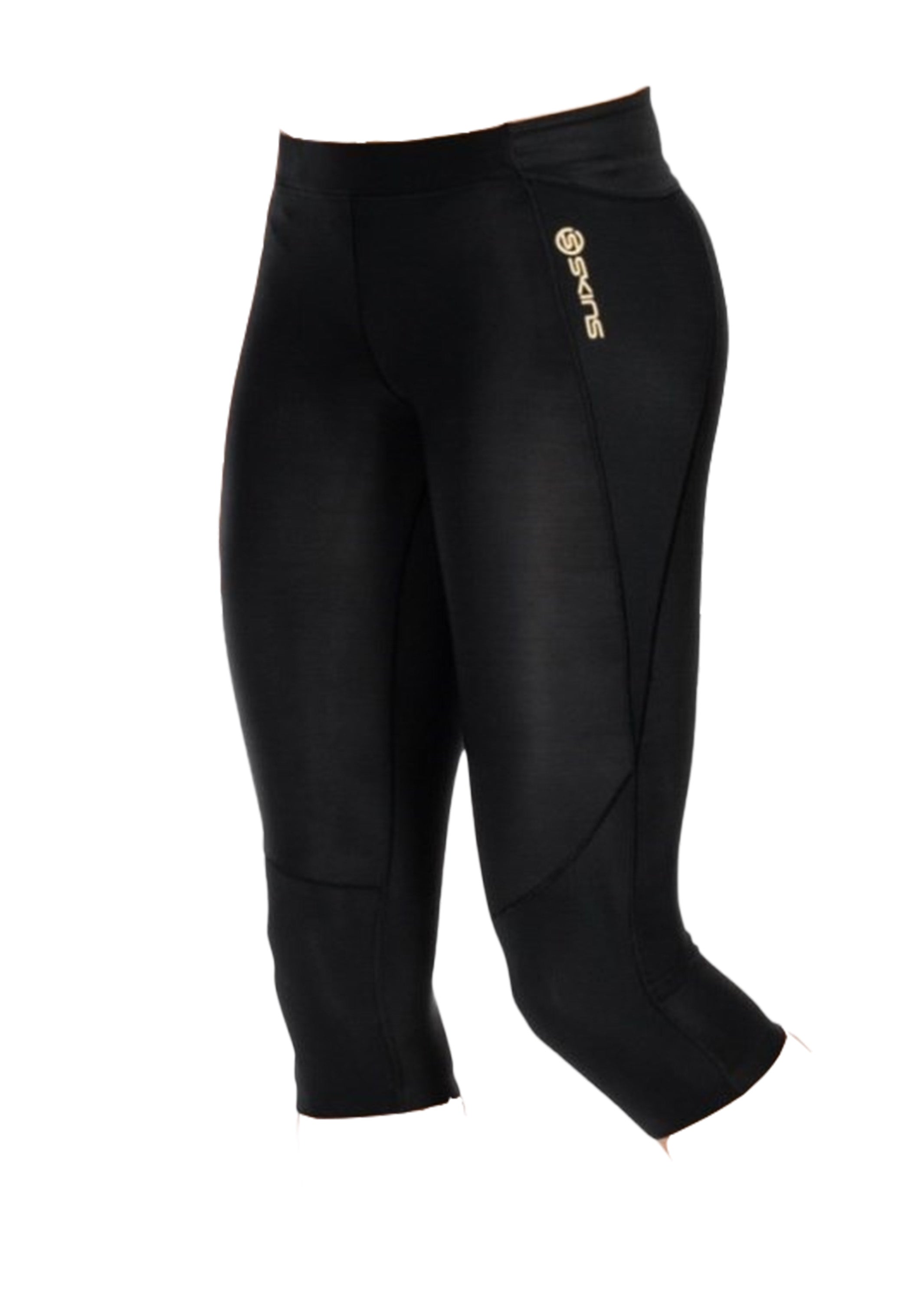 Skins A400 Womens Compression 3/4 Tights: Black/Gold