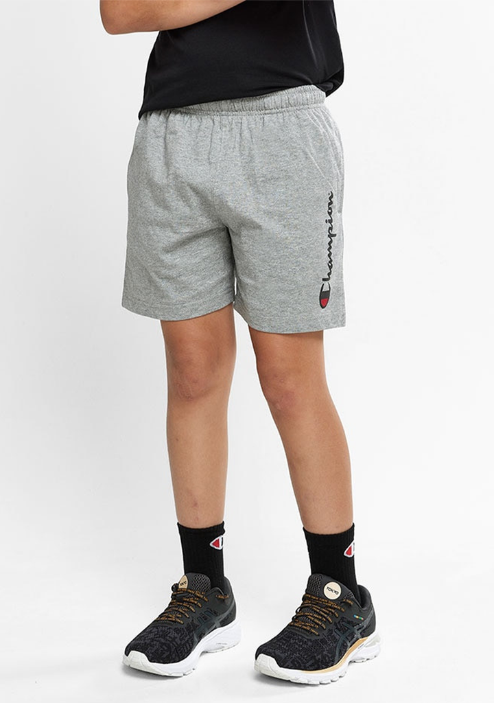 Champion Junior Script Jersey Shorts Grey